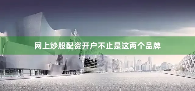 网上炒股配资开户　　不止是这两个品牌