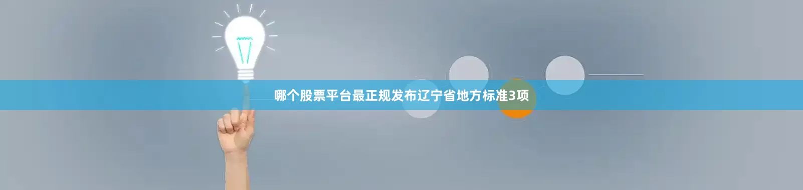 哪个股票平台最正规发布辽宁省地方标准3项